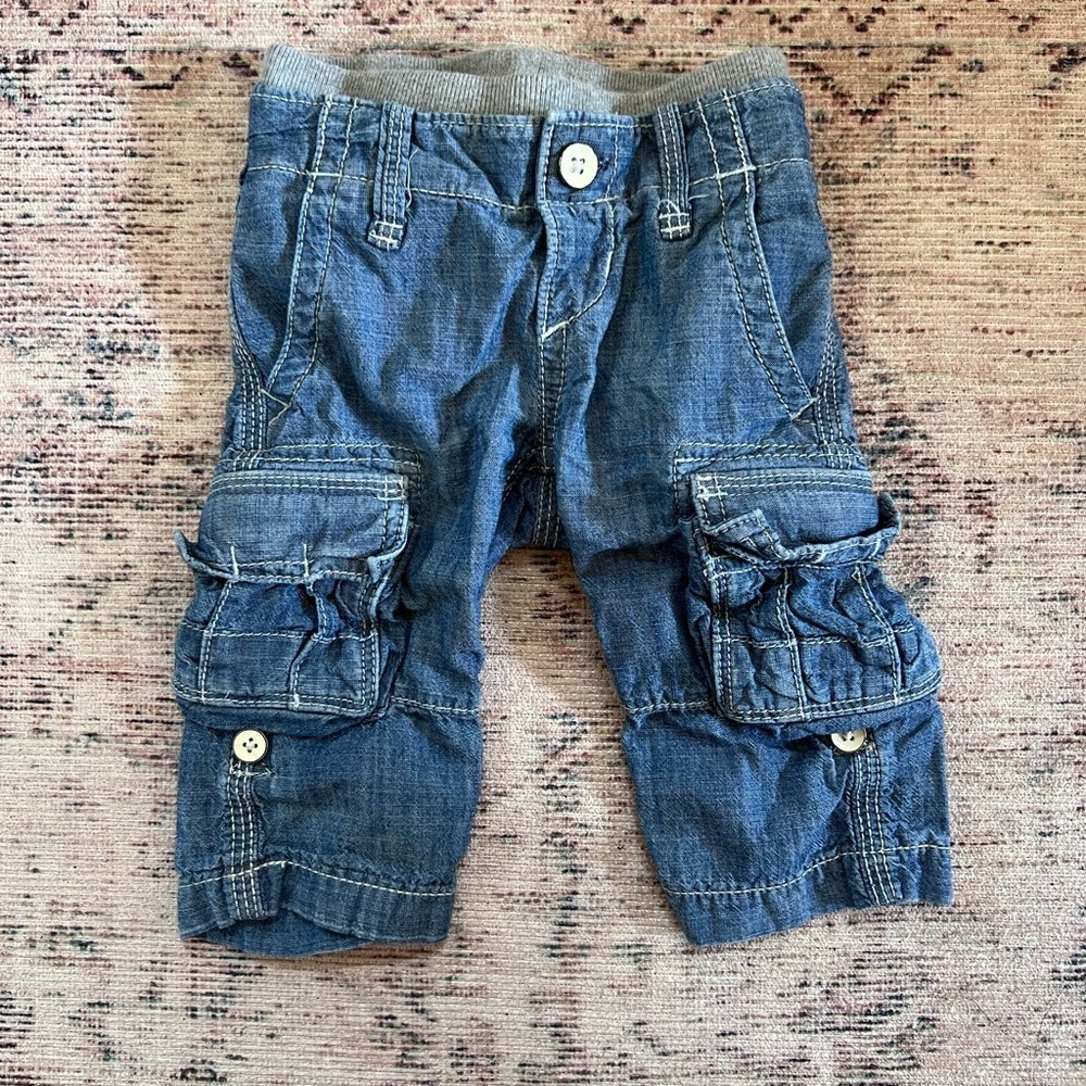GAP baby Blue Chambray Cargo pants Relaxed Fit